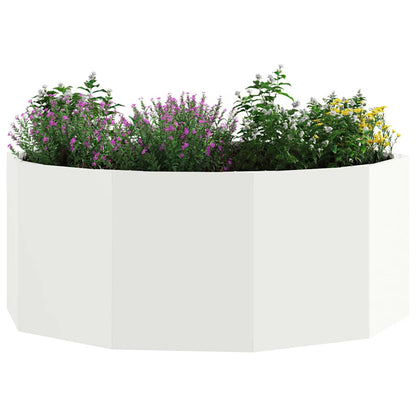 vidaXL Pflanzkübel Weiß 90 x 90 x 35 cm Stahl