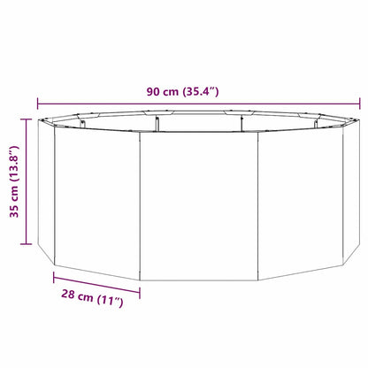 vidaXL Pflanzkübel Anthrazit 90 x 90 x 35 cm Stahl