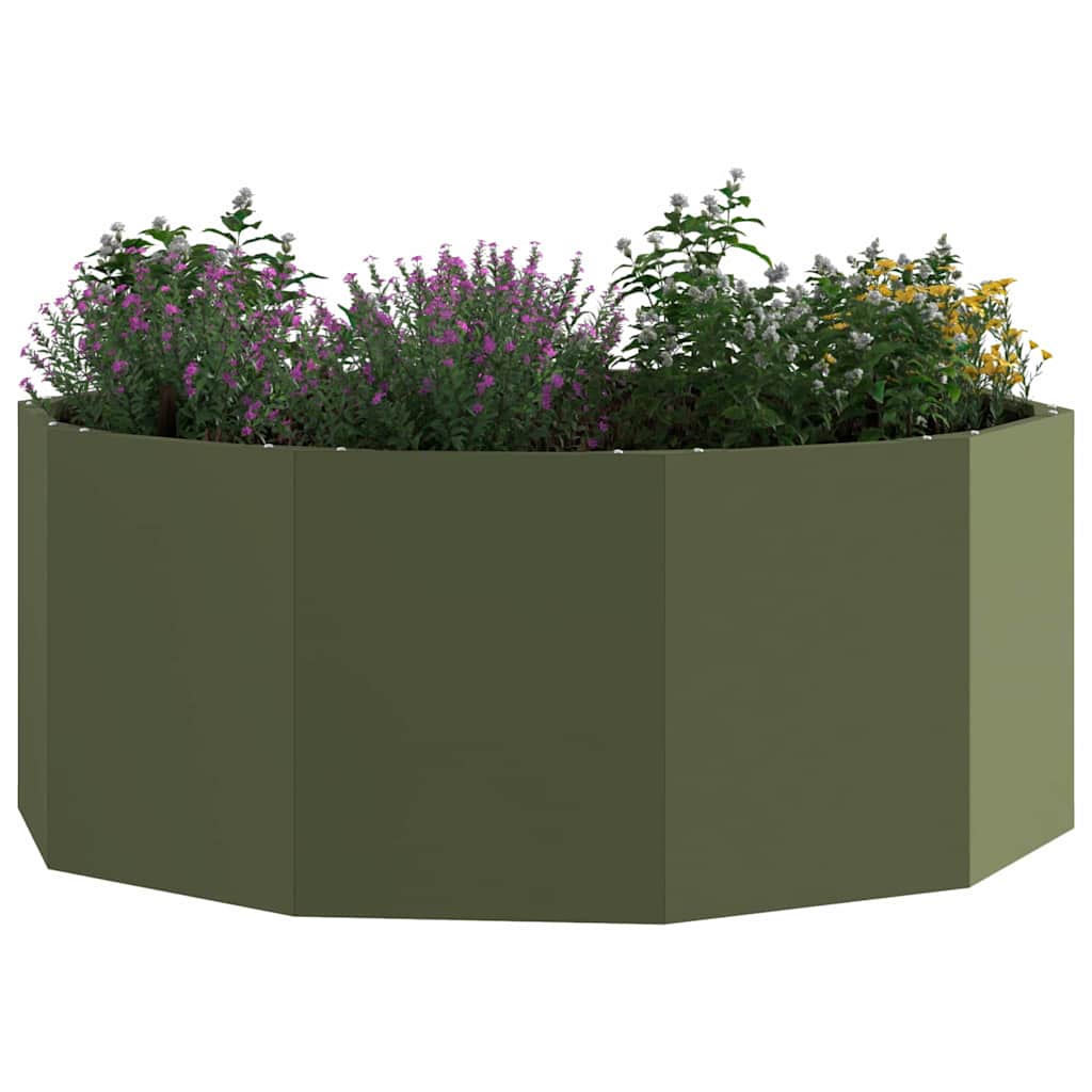 vidaXL Pflanzkübel Olive Grün 90 x 90 x 35 cm Stahl