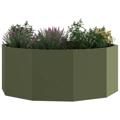 vidaXL Pflanzkübel Olive Grün 90 x 90 x 35 cm Stahl