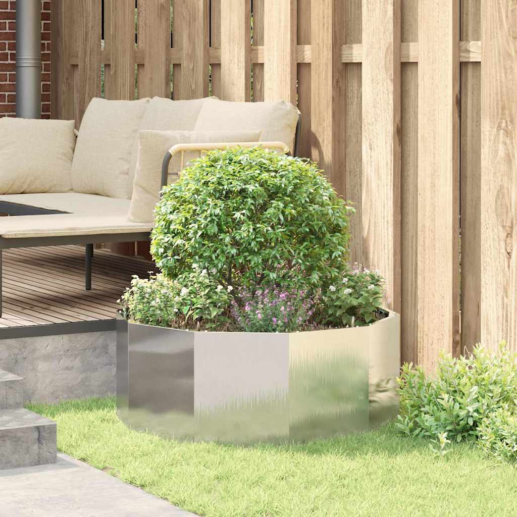 vidaXL Pflanzkübel Silber 90 x 90 x 35 cm Edelstahl