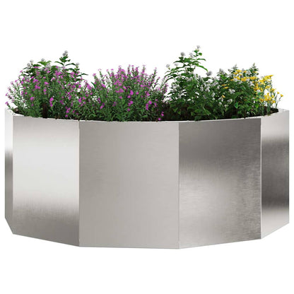 vidaXL Pflanzkübel Silber 90 x 90 x 35 cm Edelstahl