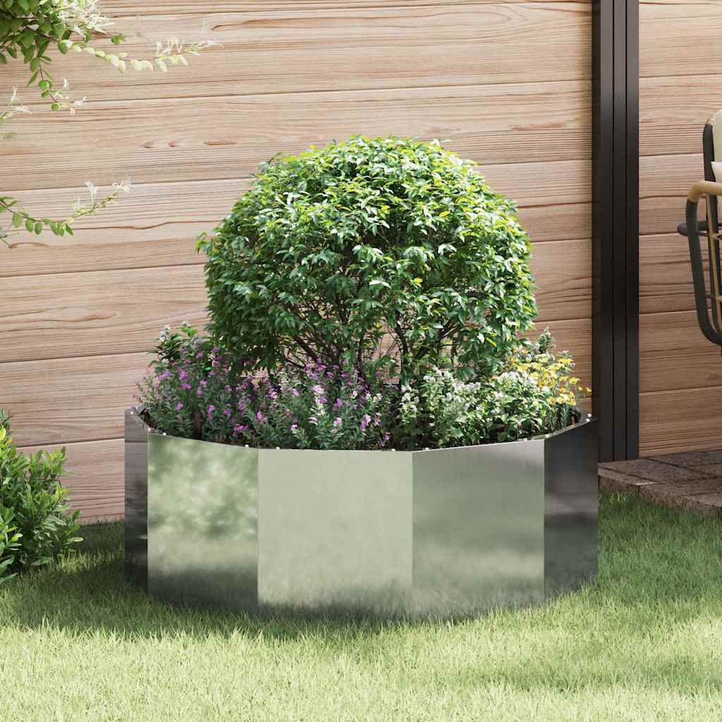 vidaXL Pflanzkübel Silber 90 x 90 x 35 cm Verzinkter Stahl