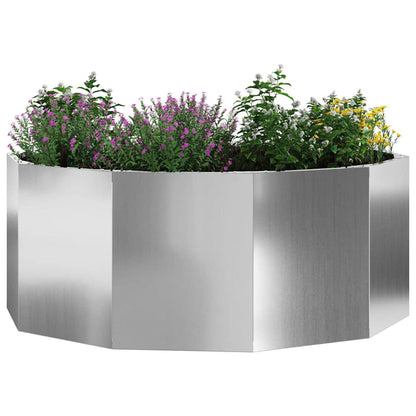 vidaXL Pflanzkübel Silber 90 x 90 x 35 cm Verzinkter Stahl
