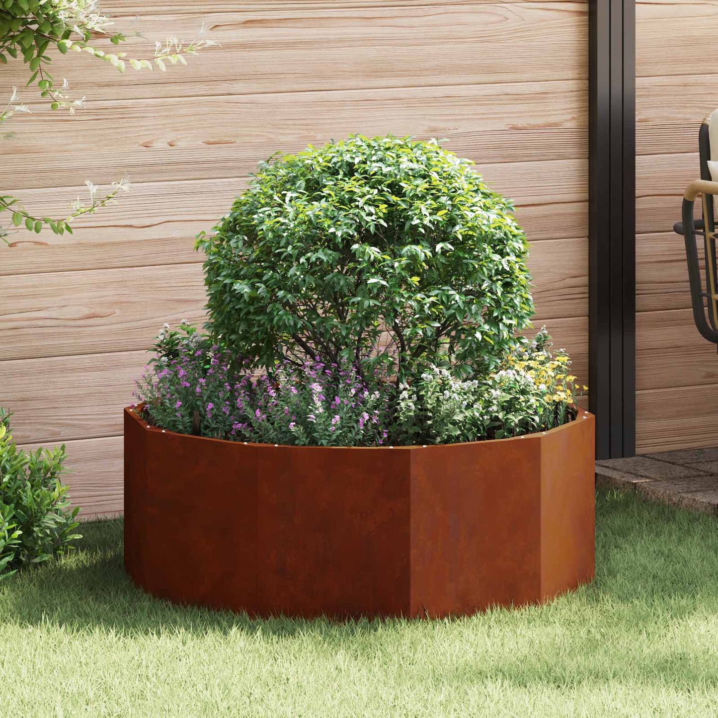 vidaXL Pflanzkübel Rostig 90 x 90 x 35 cm Wetterfeststahl