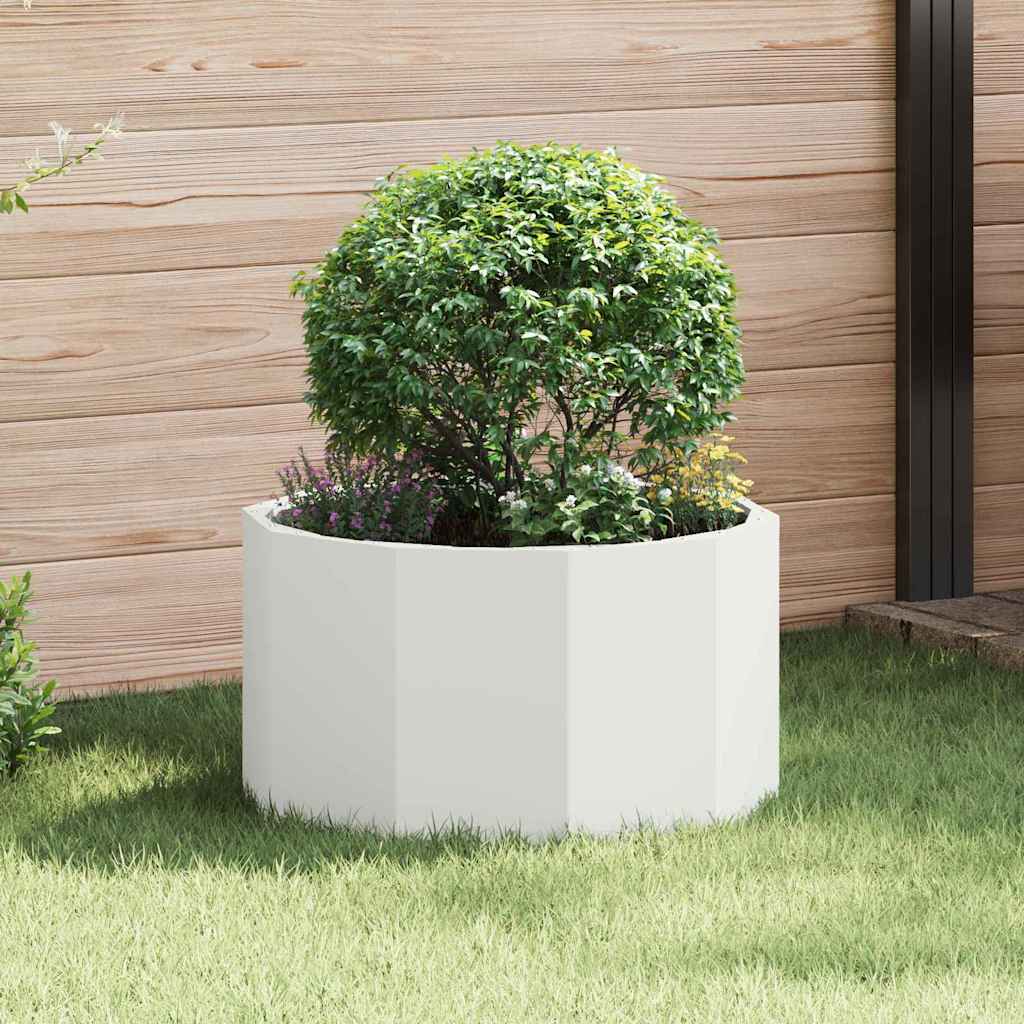 vidaXL Pflanzkübel Weiß 60 x 60 x 35 cm Stahl
