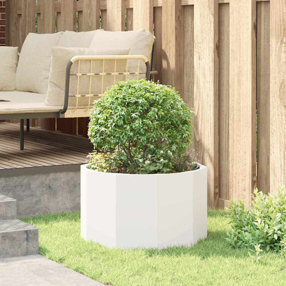 vidaXL Pflanzkübel Weiß 60 x 60 x 35 cm Stahl