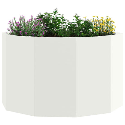 vidaXL Pflanzkübel Weiß 60 x 60 x 35 cm Stahl