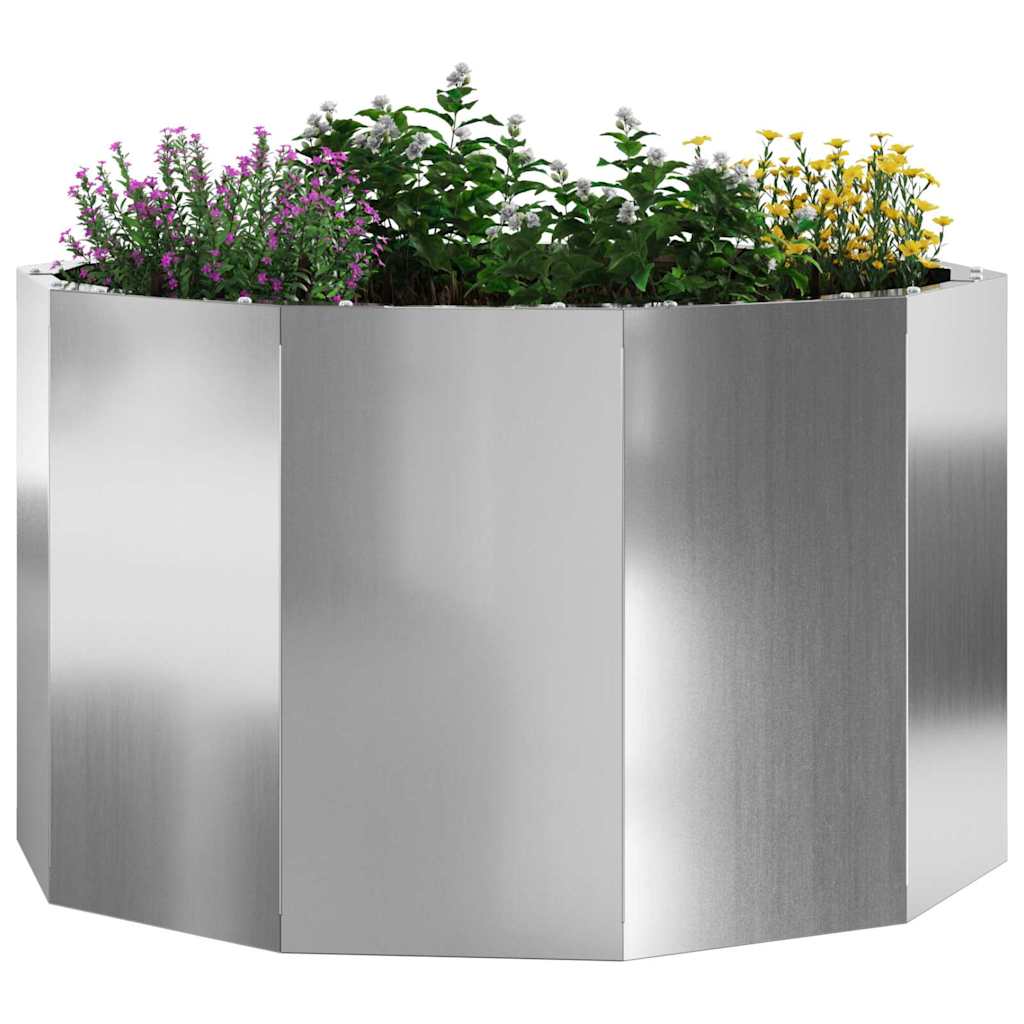 vidaXL Pflanzkübel Silber 60 x 60 x 35 cm Verzinkter Stahl