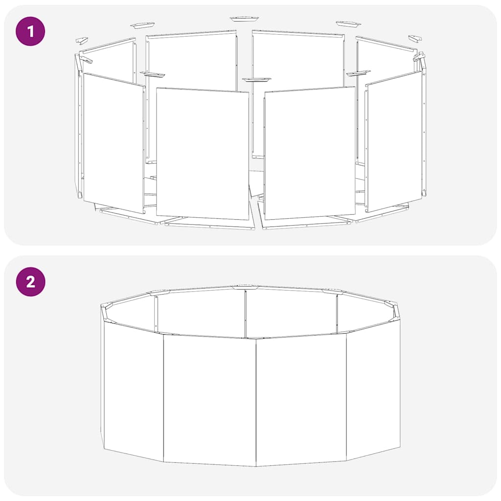 Pflanzkübel Anthrazit 120 x 120 x 50 cm Stahl