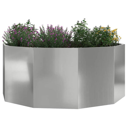 vidaXL Pflanzkübel Silber 120 x 120 x 50 cm Verzinkter Stahl