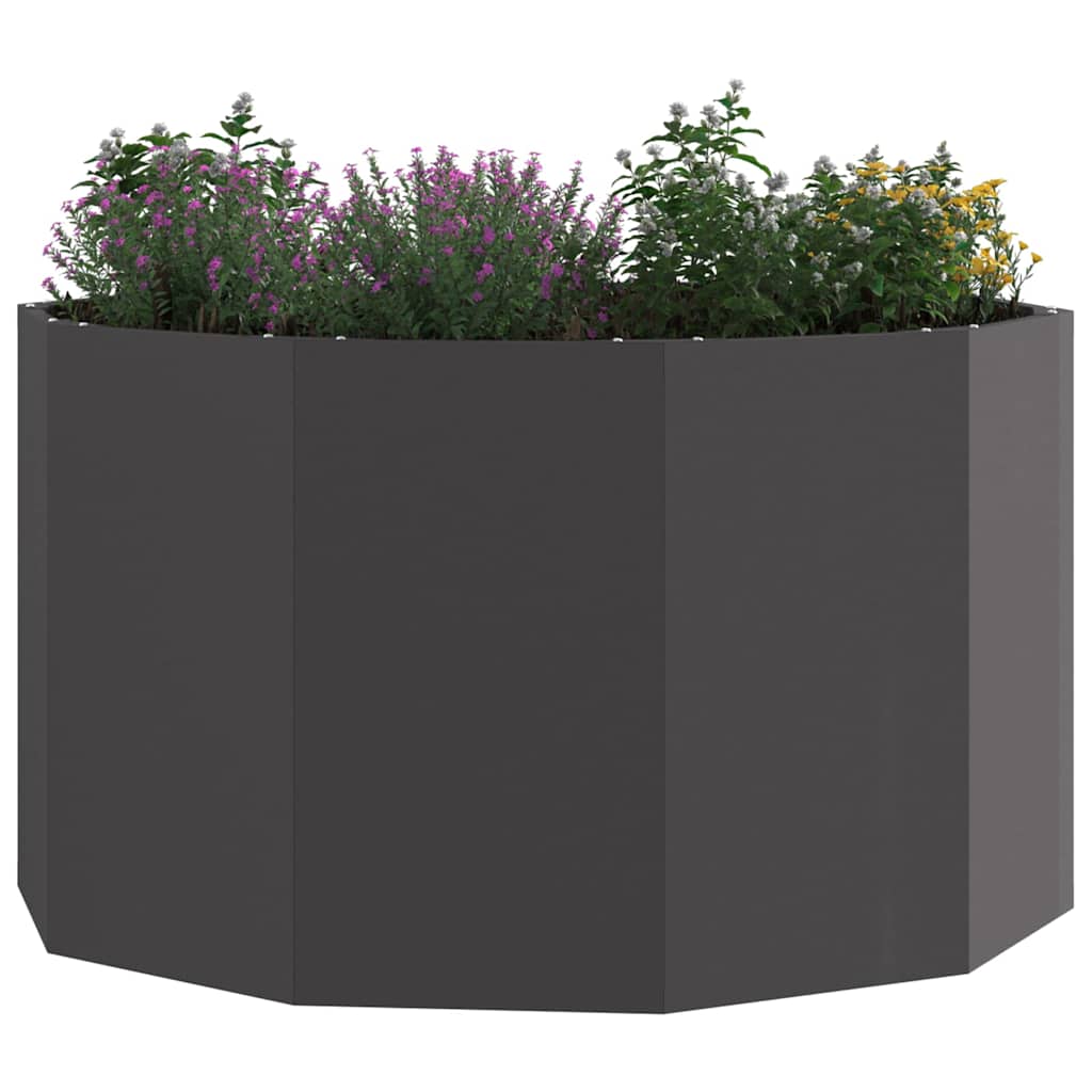 vidaXL Pflanzkübel Schwarz 90 x 90 x 50 cm Stahl