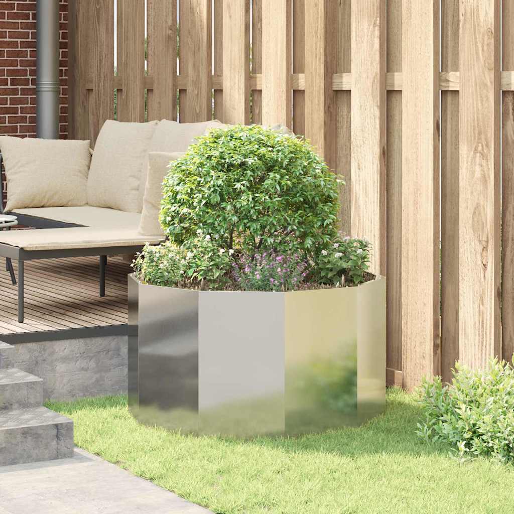 vidaXL Pflanzkübel Silber 90 x 90 x 50 cm Edelstahl