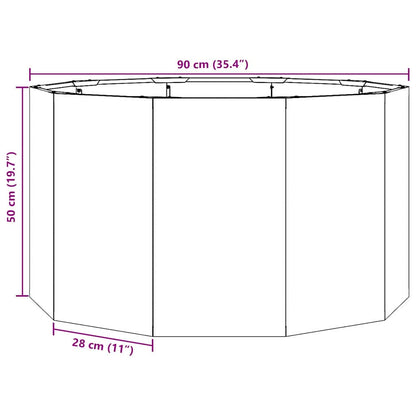 vidaXL Pflanzkübel Silber 90 x 90 x 50 cm Edelstahl