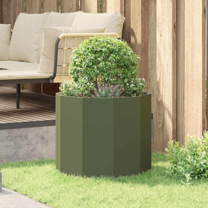vidaXL Pflanzkübel Olive Grün 60 x 60 x 50 cm Stahl