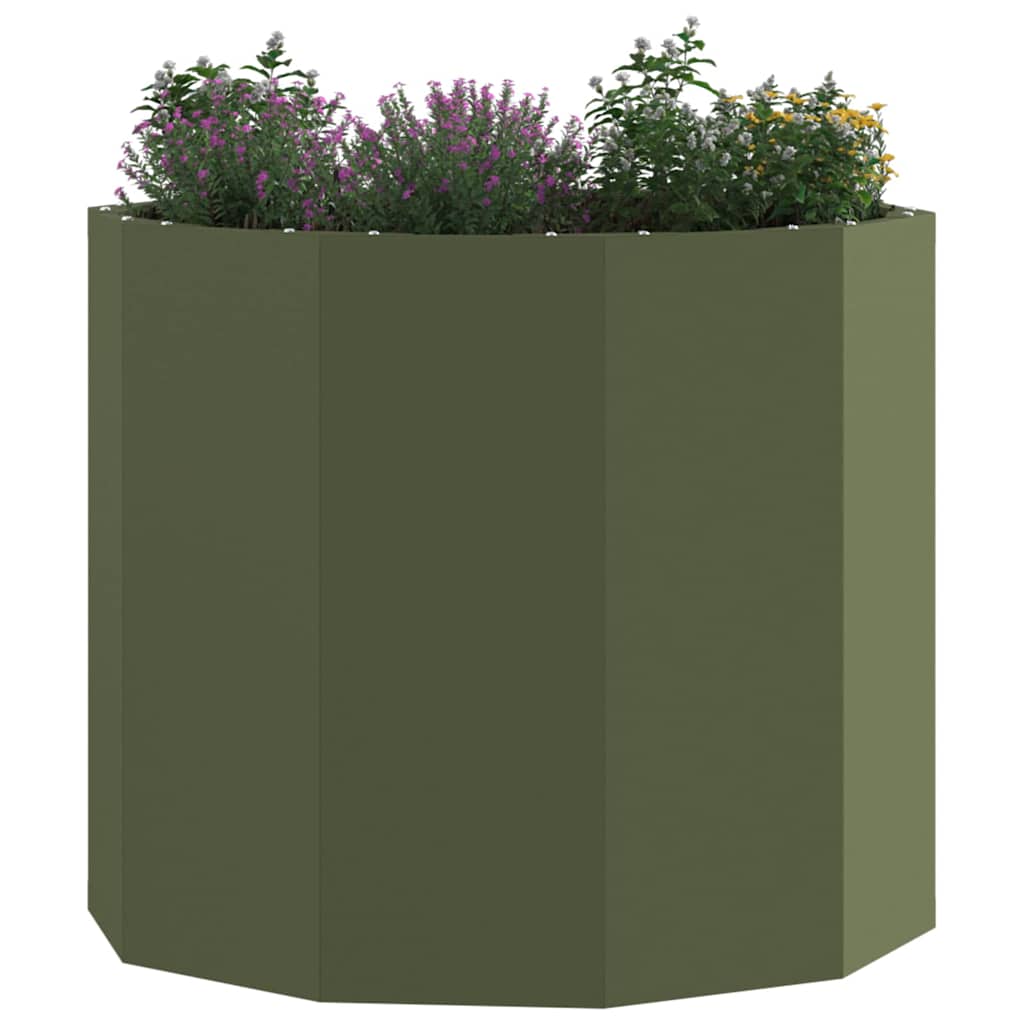 vidaXL Pflanzkübel Olive Grün 60 x 60 x 50 cm Stahl