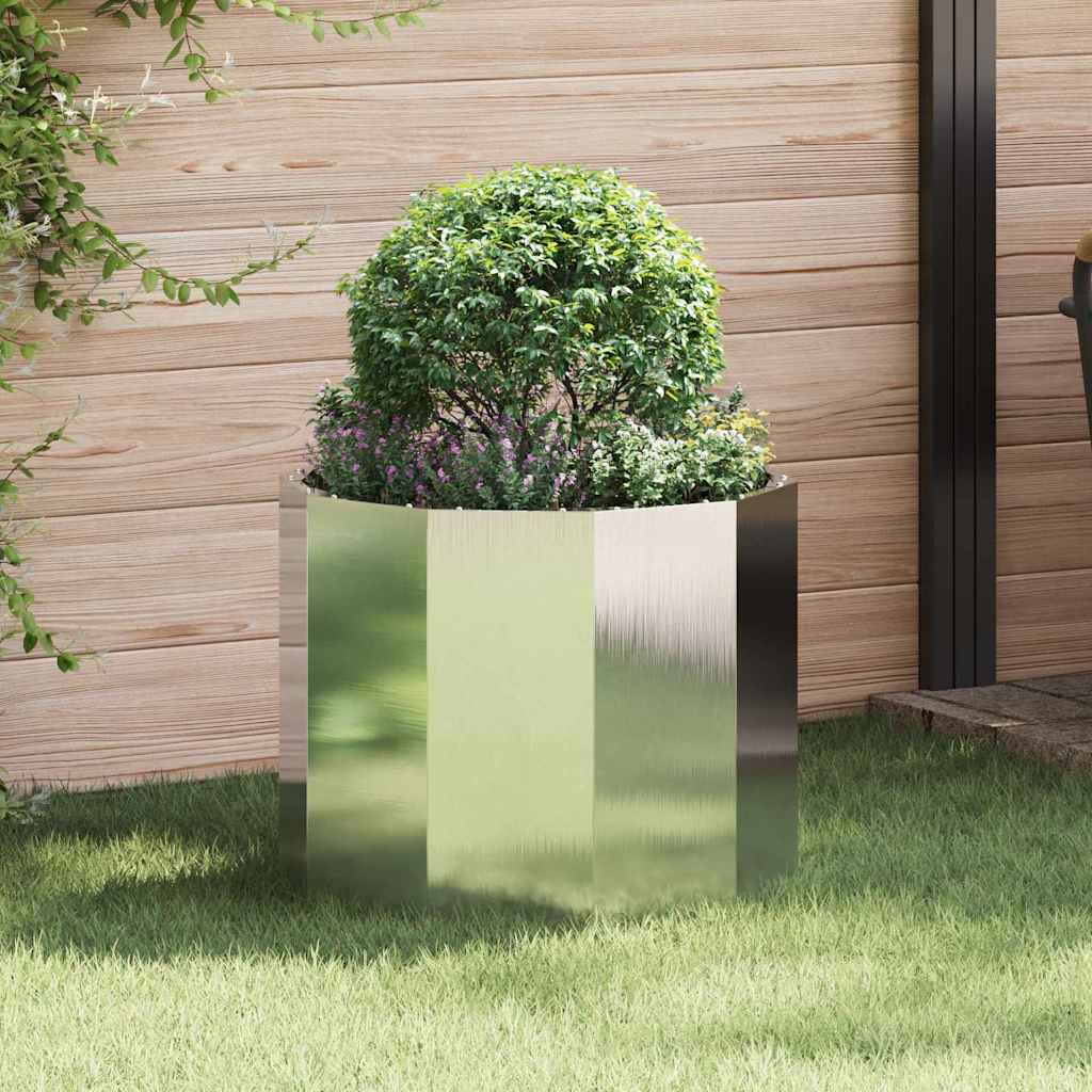 vidaXL Pflanzkübel Silber 60 x 60 x 50 cm Edelstahl
