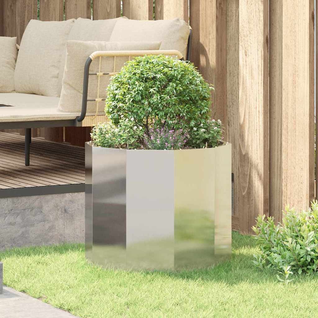 vidaXL Pflanzkübel Silber 60 x 60 x 50 cm Edelstahl