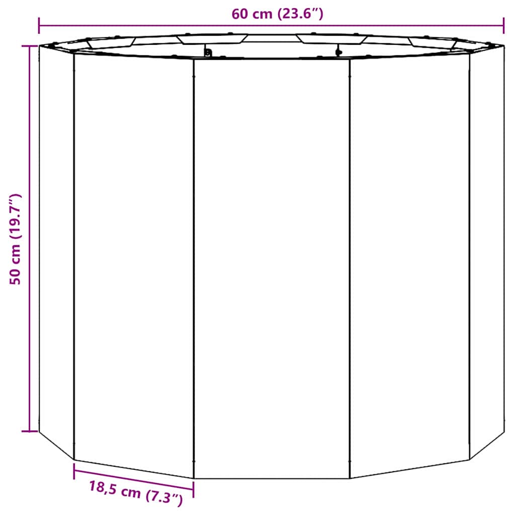 Pflanzkübel Silber 60 x 60 x 50 cm Verzinkter Stahl