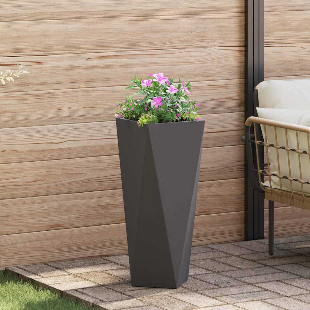 vidaXL Jardinière noire 30 x 30 x 75 cm Acier