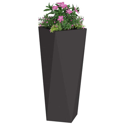 vidaXL Jardinières 2 pcs Noir 30 x 30 x 75 cm Acier