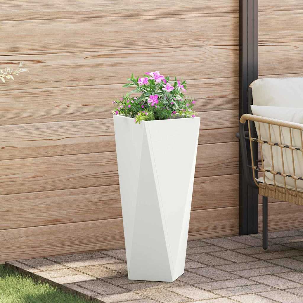 vidaXL Pflanzkübel 2 pcs Weiß 30 x 30 x 75 cm Stahl