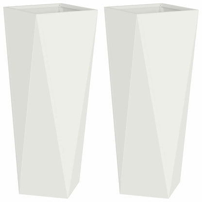 vidaXL Pflanzkübel 2 pcs Weiß 30 x 30 x 75 cm Stahl