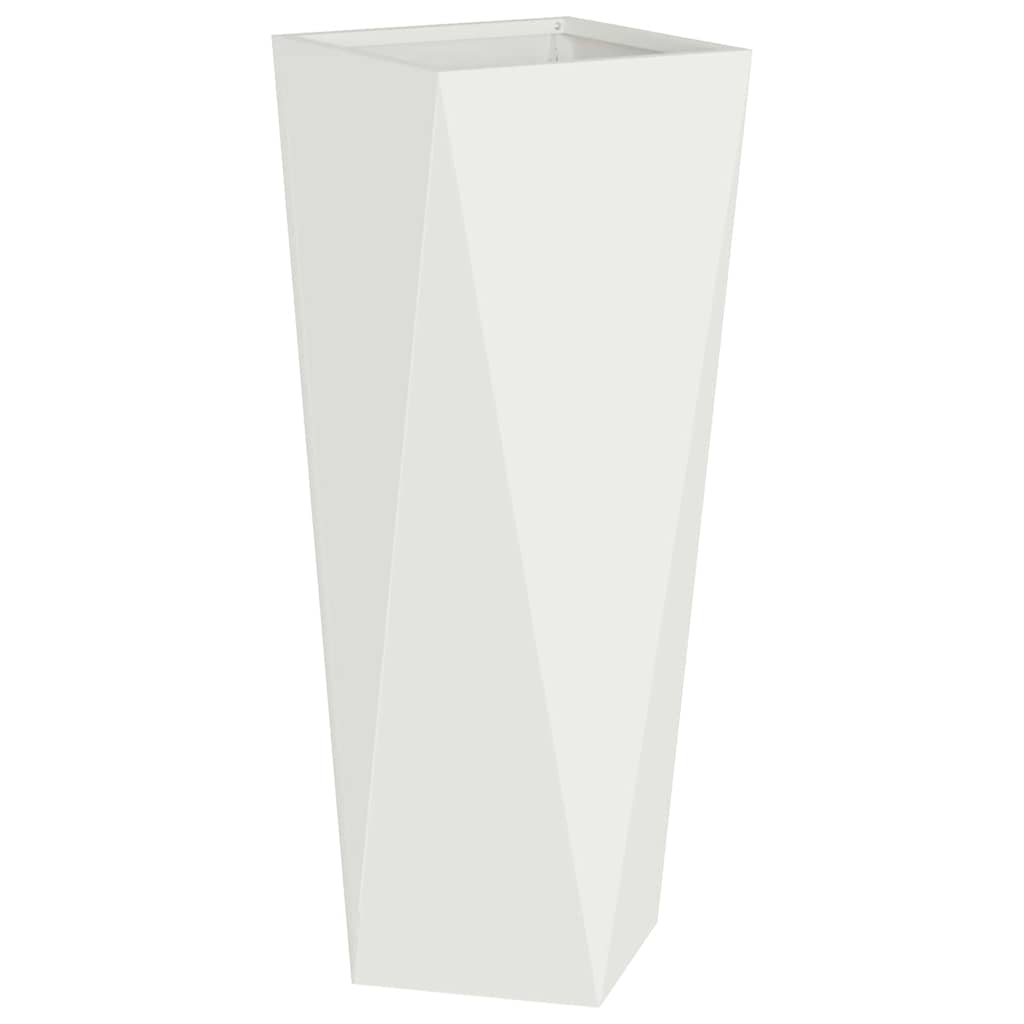 vidaXL Pflanzkübel 2 pcs Weiß 30 x 30 x 75 cm Stahl