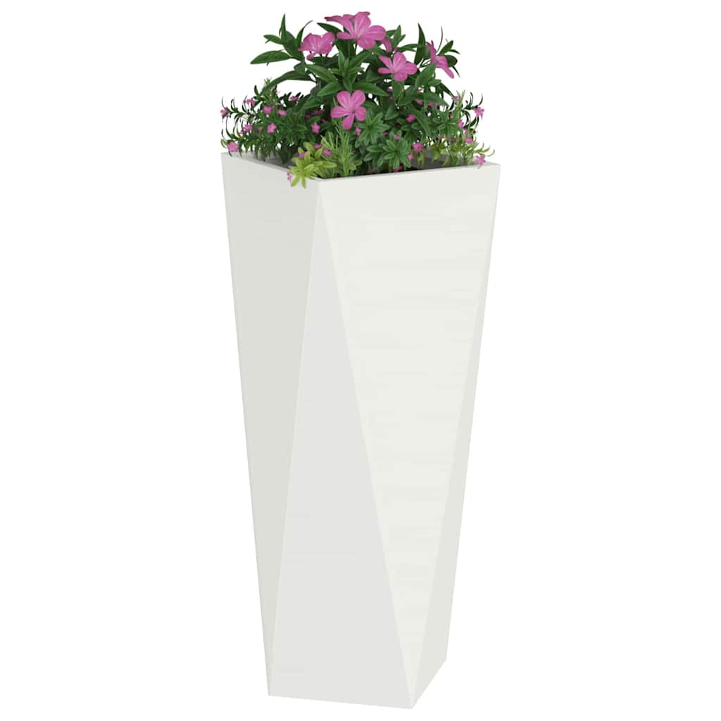 vidaXL Pflanzkübel 2 pcs Weiß 30 x 30 x 75 cm Stahl