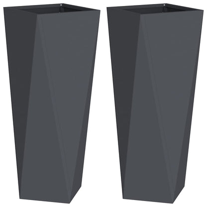 vidaXL Pflanzkübel 2 pcs Anthrazit 30 x 30 x 75 cm Stahl
