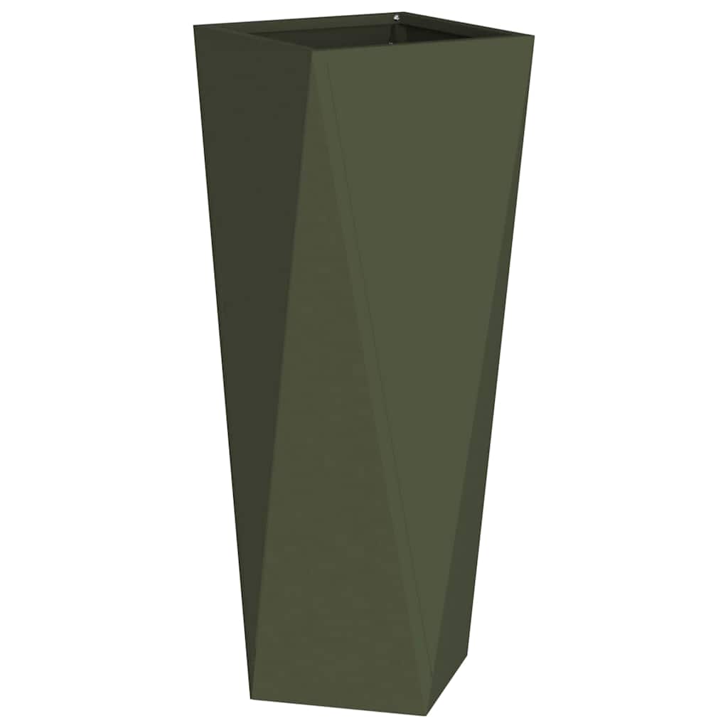 vidaXL Jardinière vert olive 30 x 30 x 75 cm acier