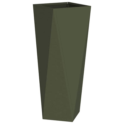 vidaXL Jardinière vert olive 30 x 30 x 75 cm acier
