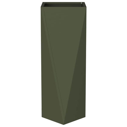 vidaXL Jardinière vert olive 30 x 30 x 75 cm acier
