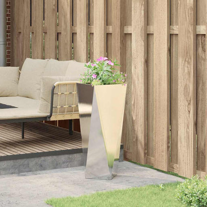 Pflanzkübel Silber 30 x 30 x 75 cm Edelstahl