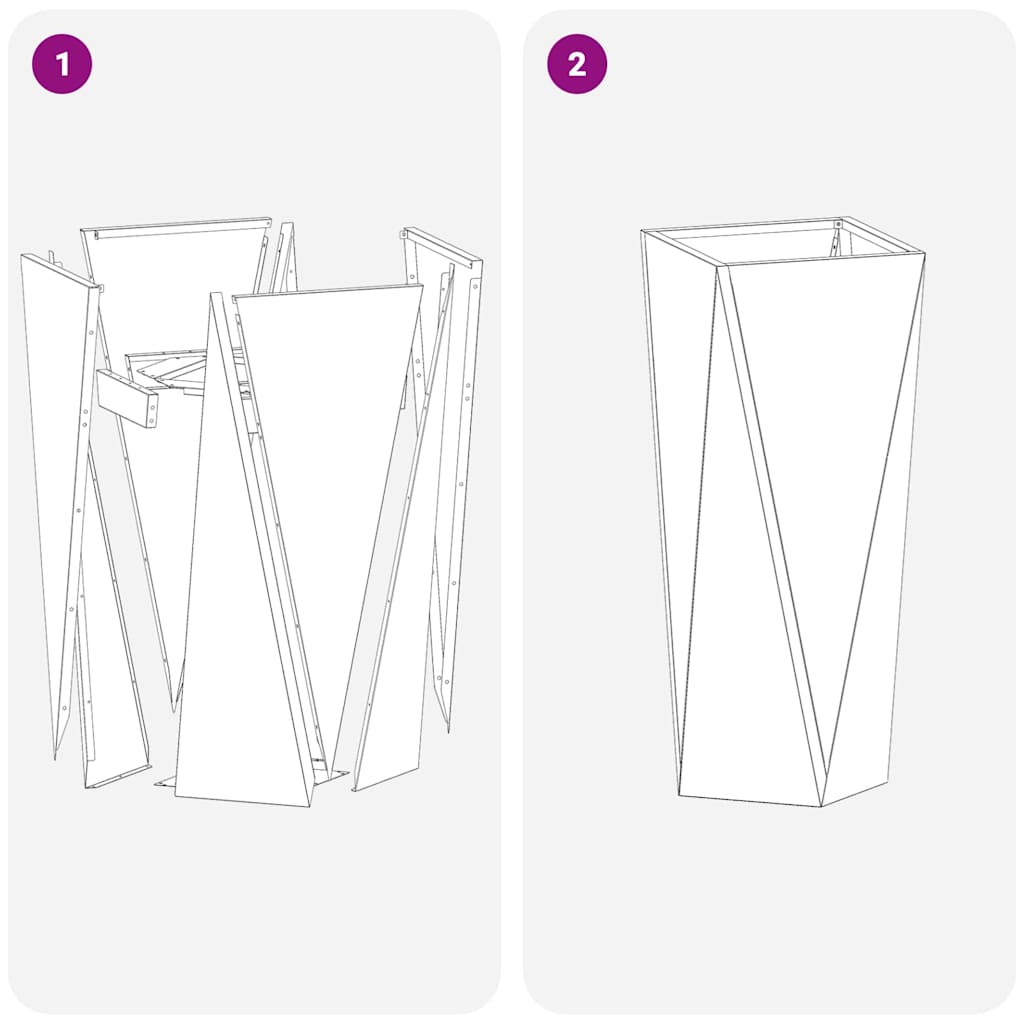 vidaXL Jardinières 2 pcs Argent 30 x 30 x 75 cm Acier inoxydable