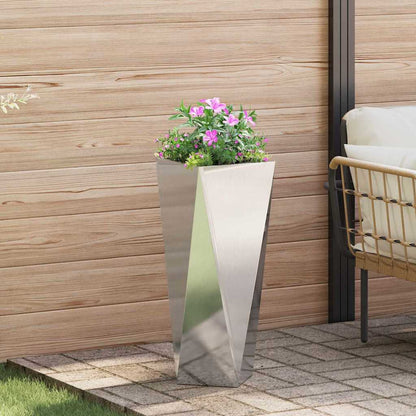 vidaXL Jardinières 2 pcs Argent 30 x 30 x 75 cm Acier inoxydable