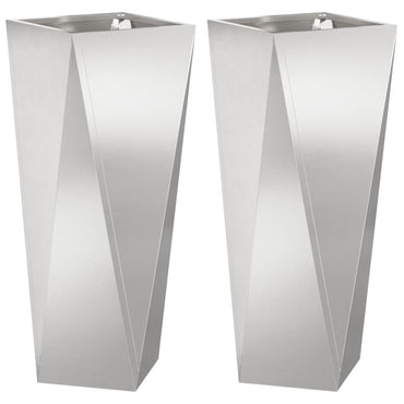 vidaXL Pflanzkübel 2 pcs Silber 30 x 30 x 75 cm Edelstahl