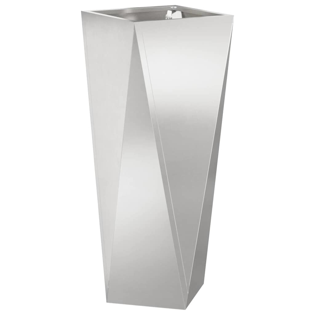 vidaXL Jardinières 2 pcs Argent 30 x 30 x 75 cm Acier inoxydable