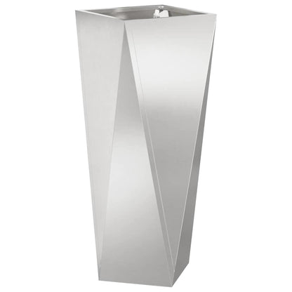 vidaXL Jardinières 2 pcs Argent 30 x 30 x 75 cm Acier inoxydable
