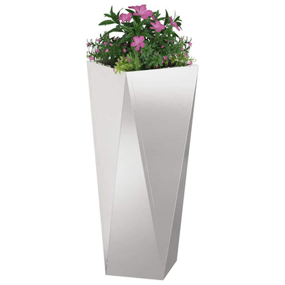 vidaXL Jardinières 2 pcs Argent 30 x 30 x 75 cm Acier inoxydable