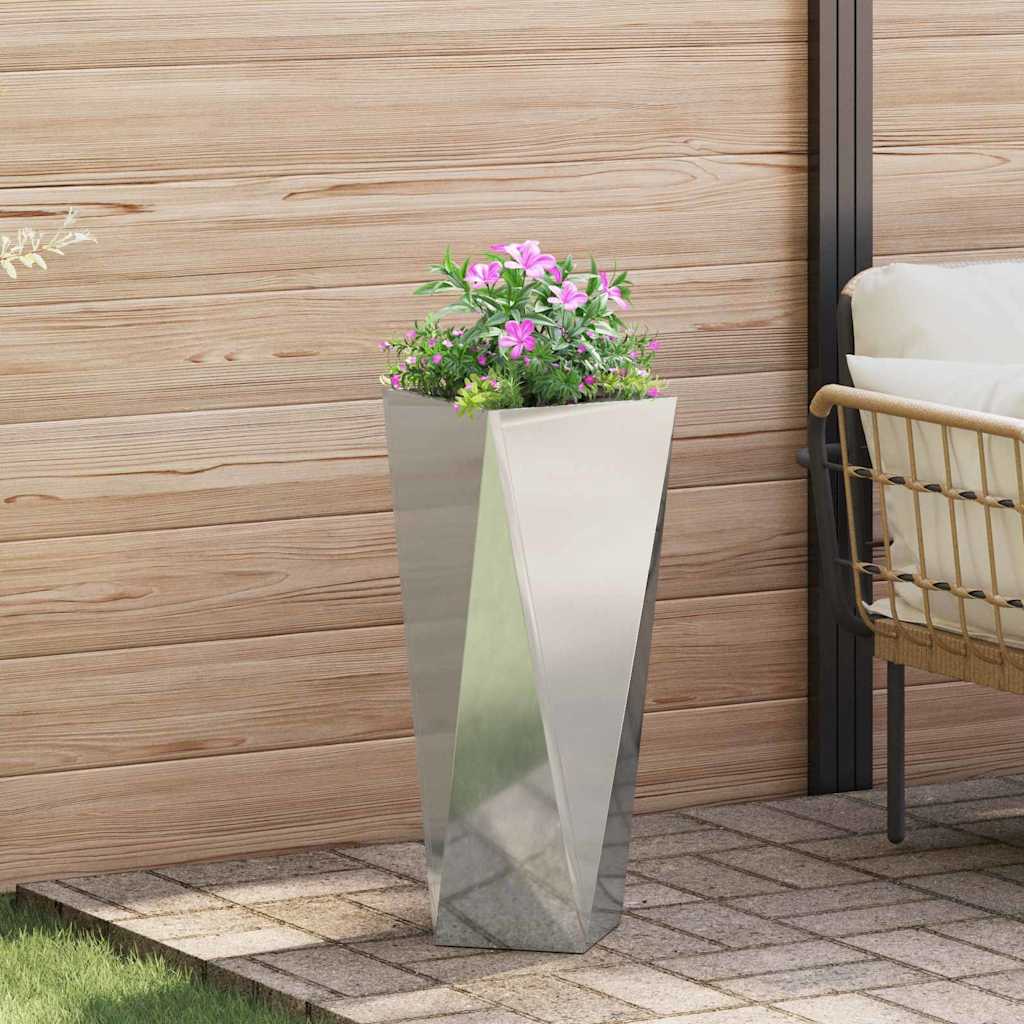 vidaXL Pflanzkübel 2 pcs Silber 30 x 30 x 75 cm Verzinkter Stahl