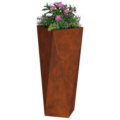 vidaXL Jardinières 2 pcs Rouille 30 x 30 x 75 cm Acier corten