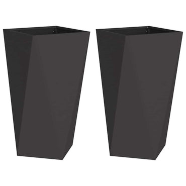 vidaXL Jardinières 2 pcs Noir 40 x 40 x 75 cm Acier