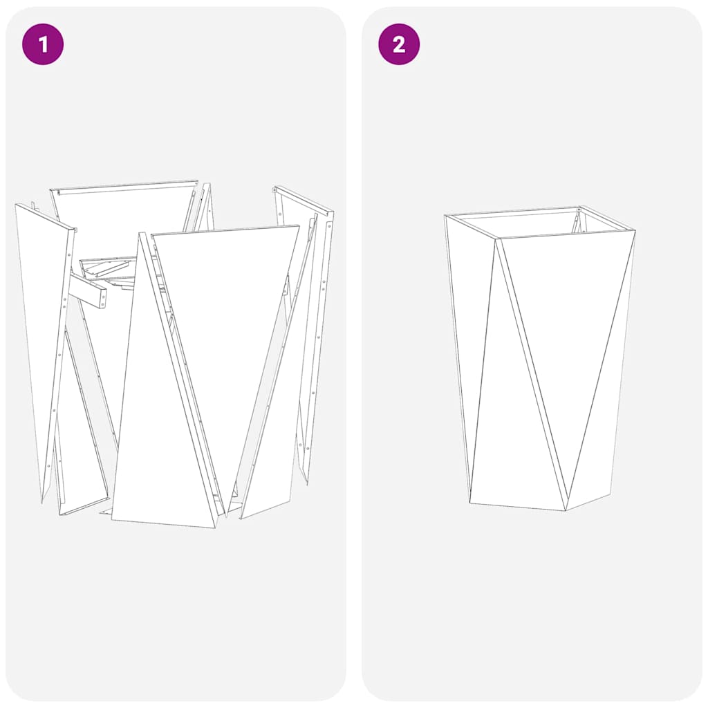 Pflanzkübel Weiß 40 x 40 x 75 cm Stahl