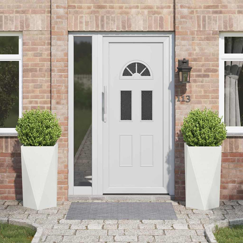 Pflanzkübel 2 pcs Weiß 40 x 40 x 75 cm Stahl