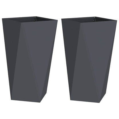 vidaXL Pflanzkübel 2 pcs Anthrazit 40 x 40 x 75 cm Stahl