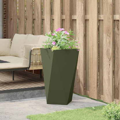 vidaXL Pflanzkübel Olive Grün 40 x 40 x 75 cm Stahl