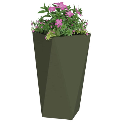 vidaXL Pflanzkübel Olive Grün 40 x 40 x 75 cm Stahl