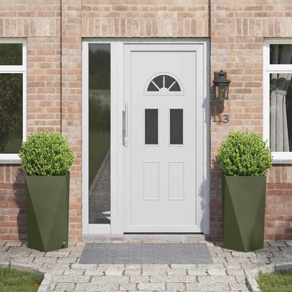 Pflanzkübel 2 pcs Olive Grün 40 x 40 x 75 cm Stahl