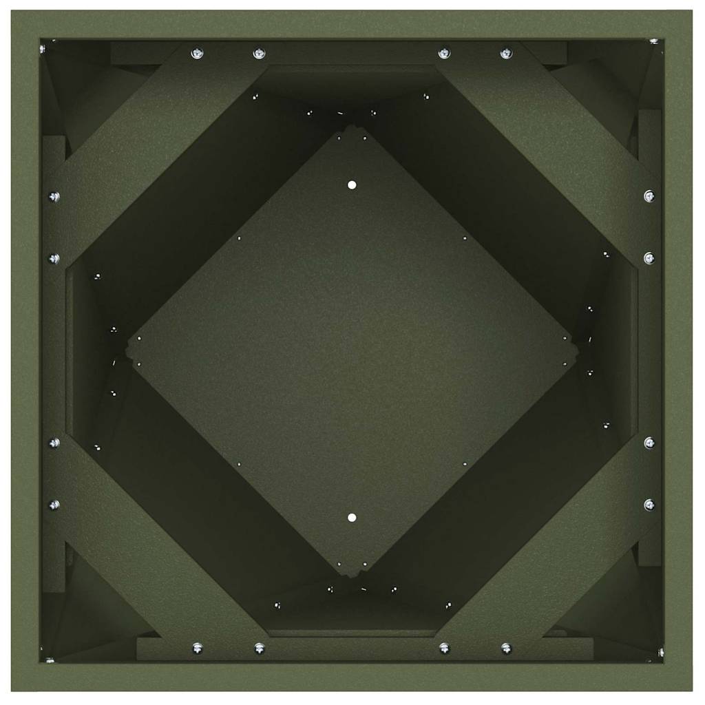 Pflanzkübel 2 pcs Olive Grün 40 x 40 x 75 cm Stahl